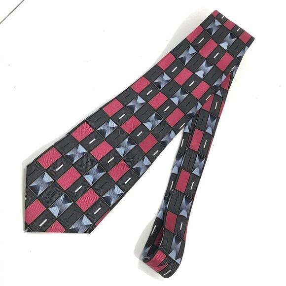 Salvatore Pellegrino Patterned Tie Gray Blue Pink - Picture 4 of 5